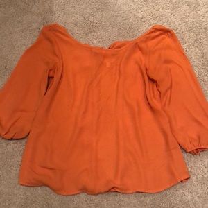 Charming Charlie Orange Bow Top
